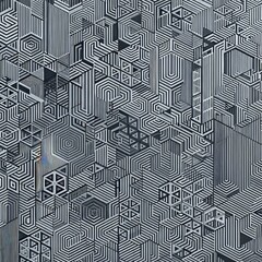 Straight lines arranged in complex geometric patterns such as tr