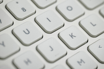 Close look at a Membrane Keyboard with letters