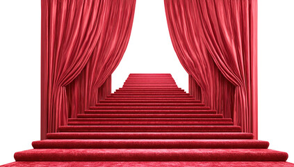 Red carpet and golden barriers realistic 3d vector illustration