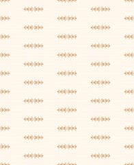 Seamless decorative pattern with golden leaves and thin horizontal lines on a black background, ideal for textiles, wallpaper, wrapping paper, branding, and elegant surface design.