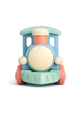 Minimalist 3D Toy Train Illustration for Kids