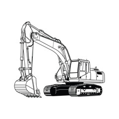 Large excavator machine for heavy construction work