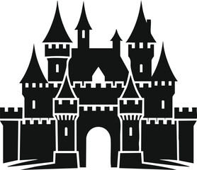 Obraz premium Medieval castle silhouette