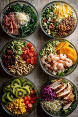 様々な種類のサラダ