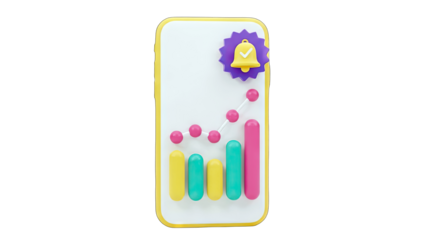 Smartphone with Notification and Data Analysis Icon