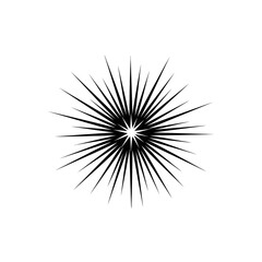 Fototapeta premium Firework Burst Silhouette Explosion Star Black Vector Shape on White Background for Celebration