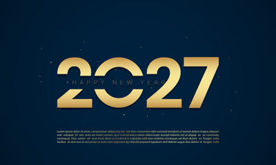 2027 Golden New Year Celebration Design.
