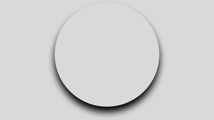 Simple white circle with shadow on gray background