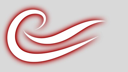 Dynamic red and white swirling abstract design element