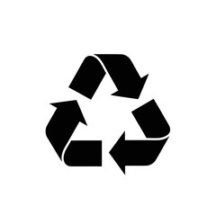 Recycling Arrows Triangle Silhouette Vector Icon, Eco Friendly Symbol for Sustainability Concepts