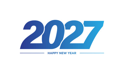 Happy New Year 2027 text design. Cover of business diary for 2027 with wishes.