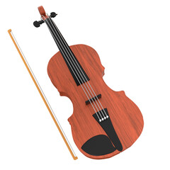 Violin 3D Illustration