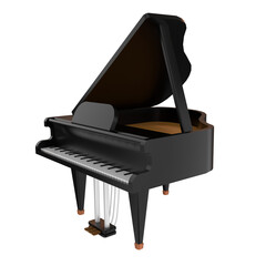 Piano Grand 3D Illustration