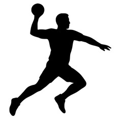 Obraz premium Man in dynamic motion throwing a ball with one hand