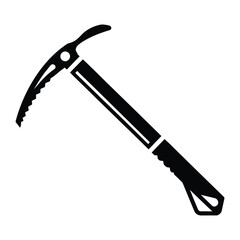 Ice axe black silhouette icon on white background
