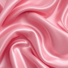 Soft pink silk fabric draped in elegant folds and waves  