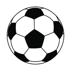 Naklejka premium Soccer ball classic pattern silhouette icon