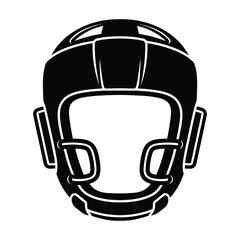 Helmet for sports protection icon front view