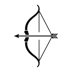 Bow with nocked arrow prepared for shooting © Vector_Nest