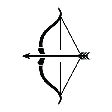 Bow with nocked arrow prepared for shooting