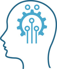 Human Brain Thinking sign, Human brain in head icon, Ai Intelligence with Brain Symbol, Digital Circuit Board, circuit board, semiconductor path, AI technology with Path, Artificial Intelligence