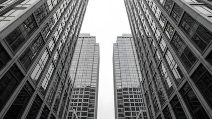 Inspiring Low Angle Skyscraper Symmetry Modern Architecture Reaching for the Sky