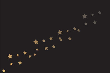 Gold star with curve trail line on dark transparent background. Realistic vector illustration set of comet magic light tail with glitter and overlay effect. Meteor twinkle with glowing shine beam. EPS