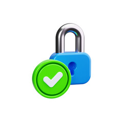 Padlock 3d render icons