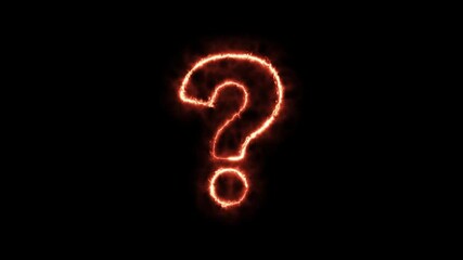 Animated Fire question mark icon. question mark loop motion graphics. question mark video footage. - Powered by Adobe