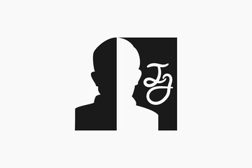 silhouette of a man with a sign