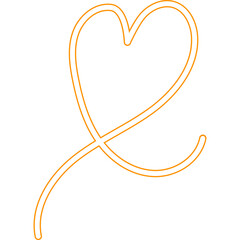 Heart Line Doodle Neon