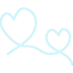 Heart Line Doodle Neon