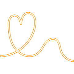 Heart Line Doodle Neon