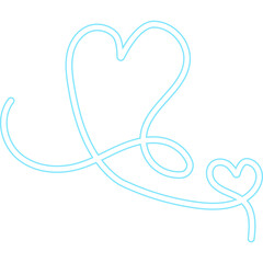 Heart Line Doodle Neon