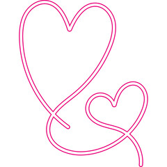 Heart Line Doodle Neon