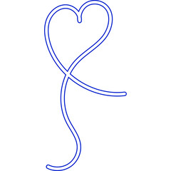 Heart Line Doodle Neon