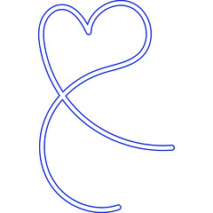 Heart Line Doodle Neon