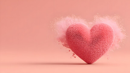 Exploding Pink Heart Symbol of Valentine Romance