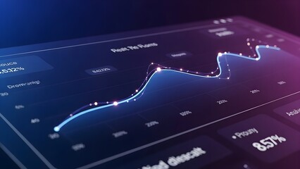 Digital Graph Displaying Financial Data and Growth Trends.