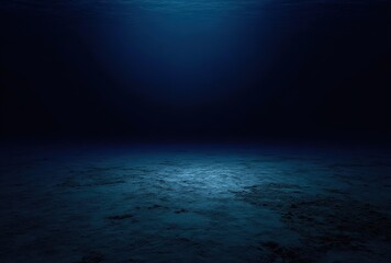 Obraz premium Deep sea floor sand scene dark blue tone tranquil underwater environment light texture background 