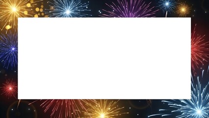 New Year's themed PowerPoint slide, with fireworks objects 