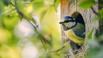 Obraz premium Rustic Fall Birdhouse with Warm Golden Light