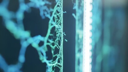 Abstract blue veins network. Neural network, medical veins concept. Artificial Intelligence. - Powered by Adobe