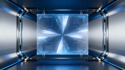 Technological geometric space background