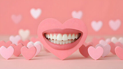 Valentine Dental Whitening Concept with Pink Theme