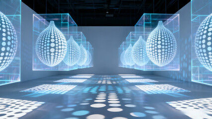 blue abstract background with squares