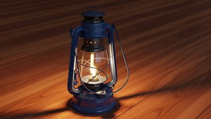 Vintage Lantern on Wooden Surface