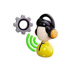 Voice command 3d render icons