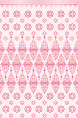 Tribal Thai style pink set of seamless patterns