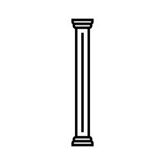 Single pillar column icon with minimalist line style, representing strength, stability, and classical architecture. Perfect for construction, heritage, education, and design concepts.